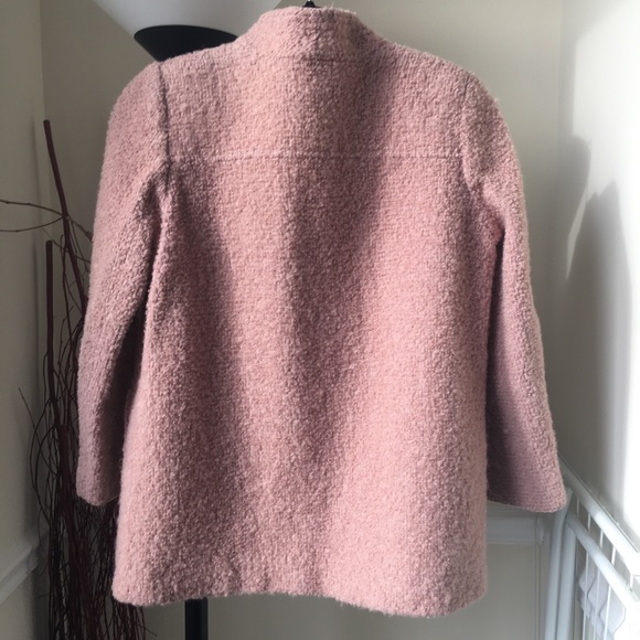 Barbie Pink tweed fuzzy nubbly boucle coat blazer vintage - Picture 3 of 7
